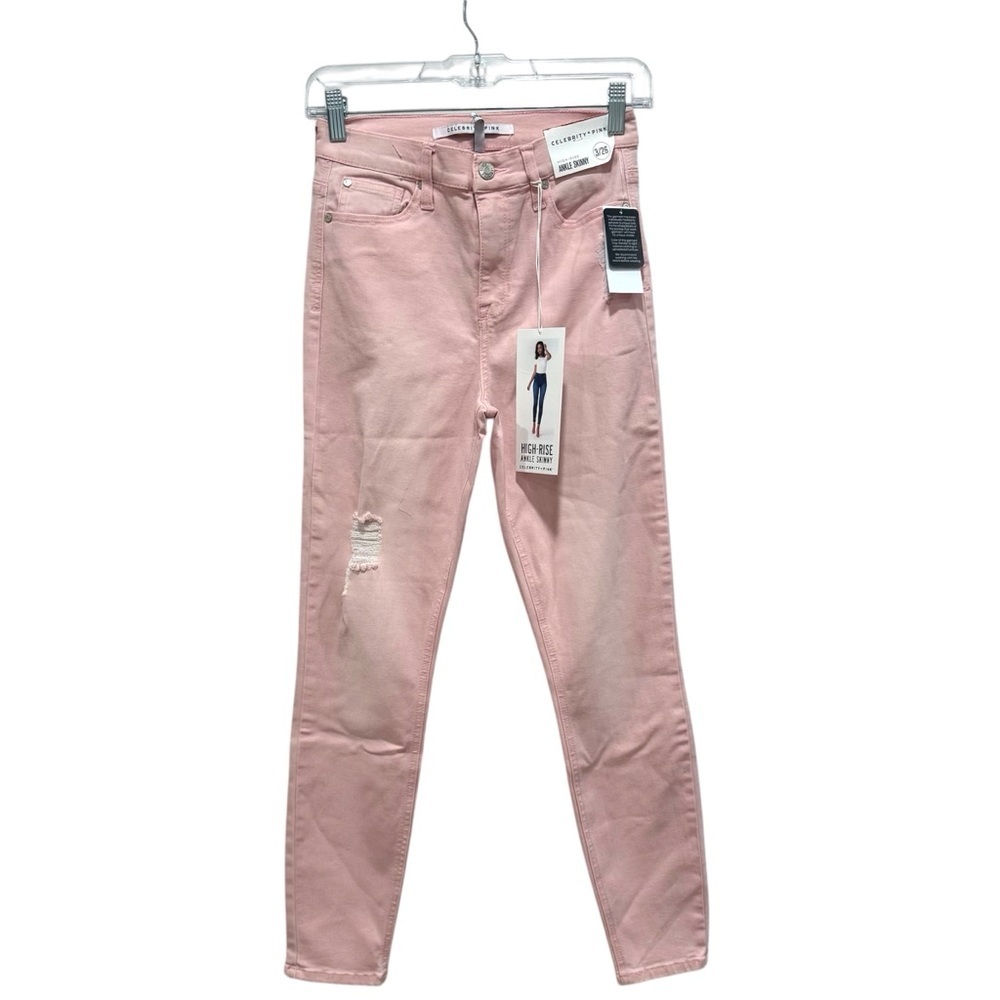 Celebrity pink high rise ankle skinny light pink jeans 3/26